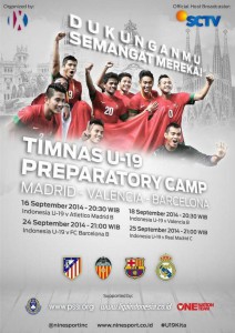 Cartell del tour que està realitzant l'equip sub-19 d'Indonèsia per Espanya