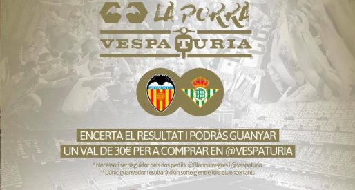 Guanyadora Porra Vespaturia València CF 1  – Betis 0